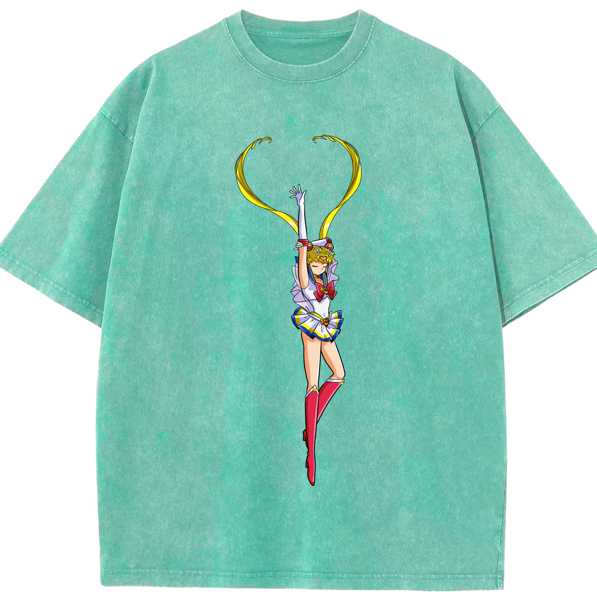（画像用） 美少女戦士セーラームーン 月野 うさぎ つきの うさぎ Sailor Moon Tsukino Usagi 綿100% ヴィンテージ風 半袖Tシャツ（フロントプリント）